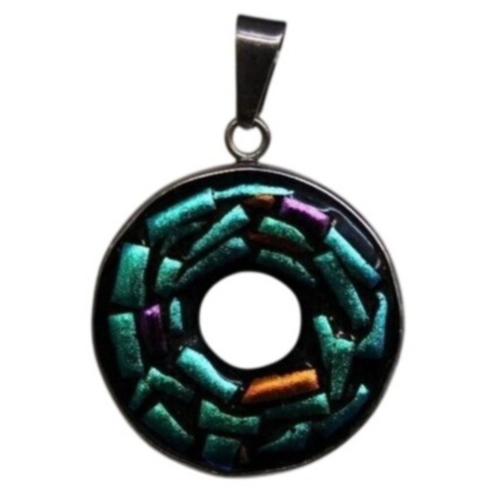 PERUVIAN 950 High Quality Silver Colorful Inca Necklace pendant charm 95% purity